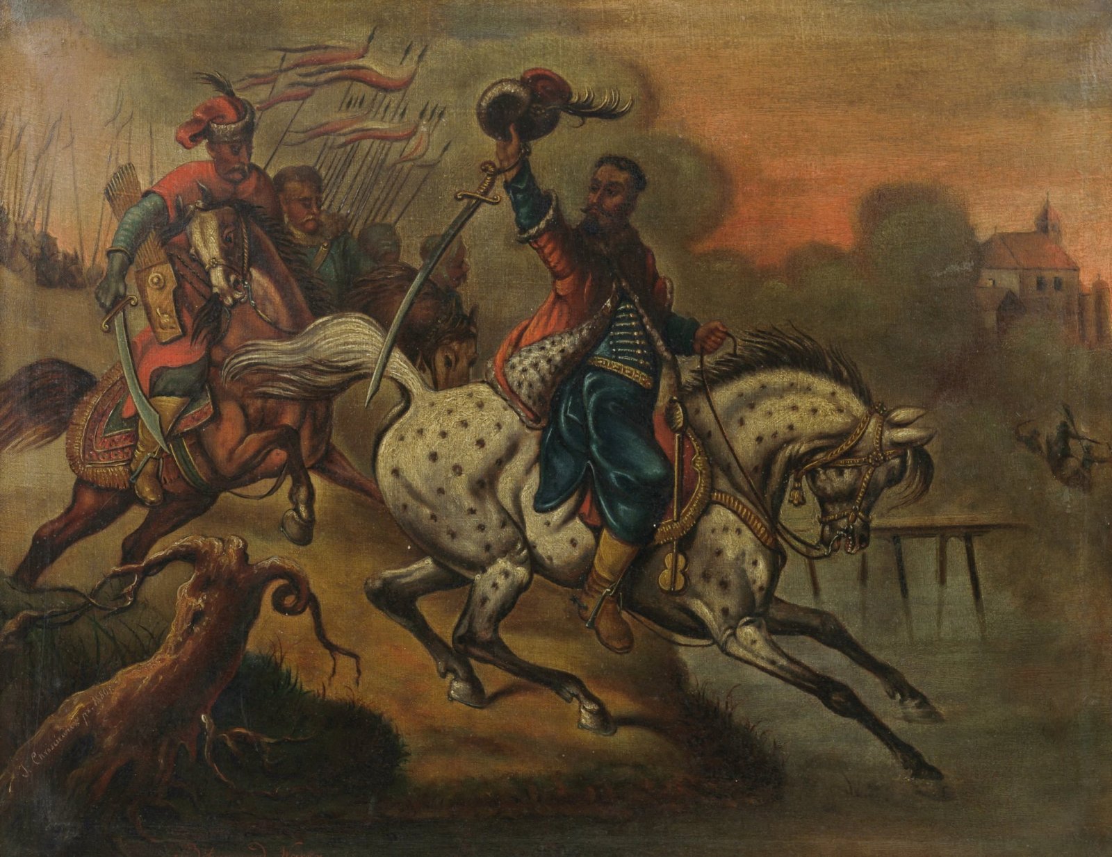 J. Chrościewicz, Bitwa pod Warką, 1880, olej na płótnie, wł. Muzeum im. K. Pułaskiego